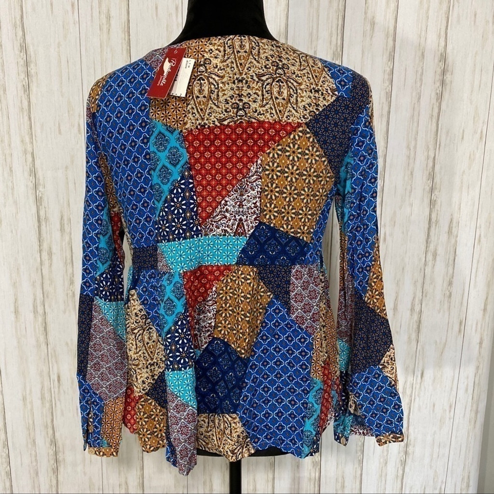 Panhandle Juniors patchwork long sleeve front lac… - image 8